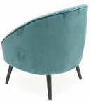 Poltrona Imbottita in Velluto con Gambe in Legno Soriani Verde Tiffany