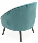 Poltrona Imbottita in Velluto con Gambe in Legno Soriani Verde Tiffany