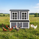 Pollaio 100x86x100 cm con Nido a 3 Cubi Tetto Impermeabile e Vassoio Estraibile per 2-4 Galline in Legno di Abete Grigio Chiaro      