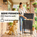 Set 3 Pezzi Bistrò con Tavolo Semicircolare 70x44x70 cm in Vetro Temperato e 2 Sedie Texteline Nero      