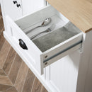 Credenza Cucina 101x39x180 cm 1 Cassetto 6 Ante in Legno Bianco