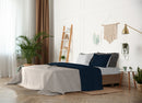 Set Lenzuola Sopra Sotto e Federe Doubleface Blu Scuro\/Grigio Chiaro