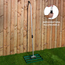 Rastrello Livellante Estensibile 50x32x125-195 cm Livellatrice in Acciaio Verde 