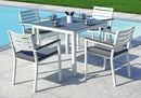Tavolo Quadrato da Giardino 90x90cm in Alluminio Vorghini Jesi Bianco e Grigio