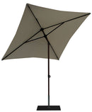 Ombrellone da Giardino 2x2 m Palo Ø38 mm in Alluminio Effetto Legno Tessuto Poliestere Trend Wood Ecru