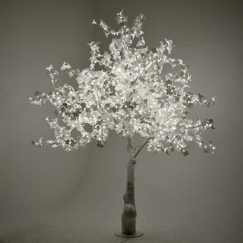 Albero di Natale Luminoso con 1112 Led Bianco Caldo 150xH250cm Acero Bianco