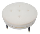 Puff Paris xxl Crema/Oro Ø90x46 cm in Legno Spugna Oro e Nero