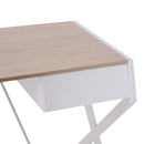 Scrivania per Ufficio in Acciaio Rovere e Bianco 105x56x75 cm 