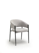 Set 2 Sedie Maya 59,5x54x78,5 cm in Tessuto Easy-Clean Grigio Chiaro       