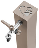 Fontana a Colonna Rubinetto Doppio in Ottone con Base e Vaschetta Abbeveratoio Belfer 42/REX-R Tortora