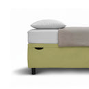 Letto Singolo Contenitore Imbottito Microfibra Tè Verde BoxMax Testata Flat Varie Misure