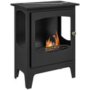 Camino a Bioetanolo da Pavimento 36x26x54 cm Bruciatore da 1,2L in Acciaio Inox Nero 