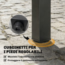 Tavolo da Giardino a Doghe Allungabile 80-160x80x75 cm per 4-6 Persone in Alluminio Nero      