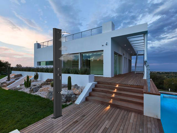 Doccia Solare da Giardino 40L Miscelatore Nebulizzatore e Lavapiedi Arkema Dada S Bianco Crema sconto