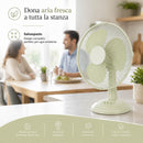 Ventilatore da Tavolo Autoportante Potenza 45W Ø40cm 3 Velocità Salvia      