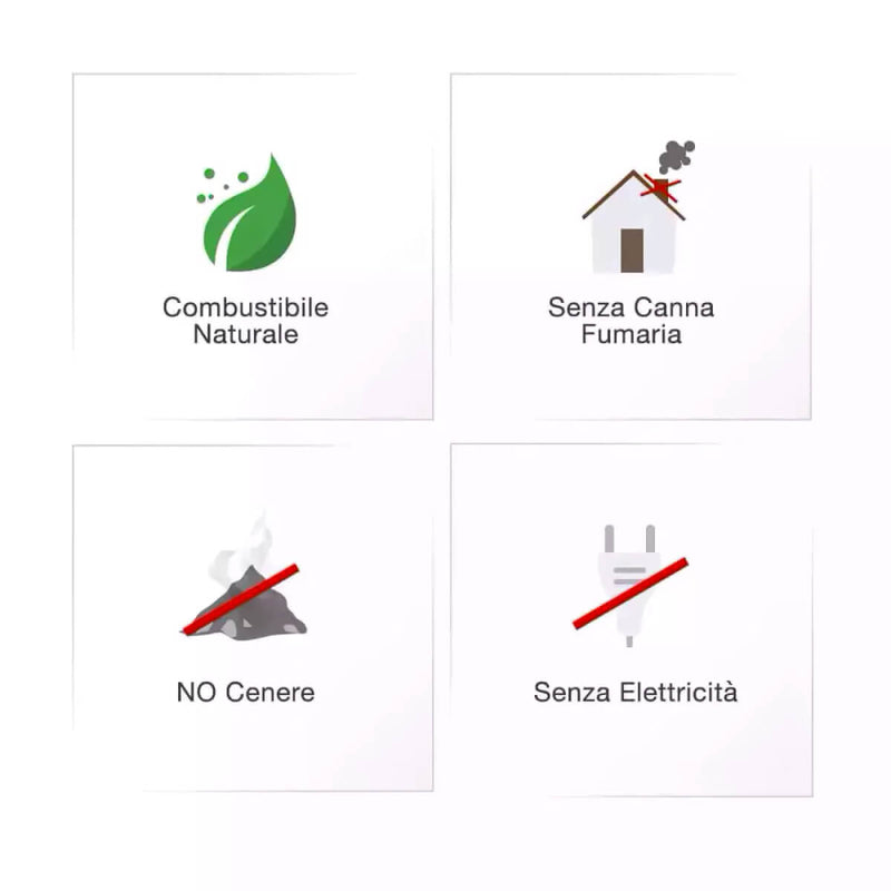 Camino a Bioetanolo da Pavimento 83x98 cm Vannini Raffaello Noce