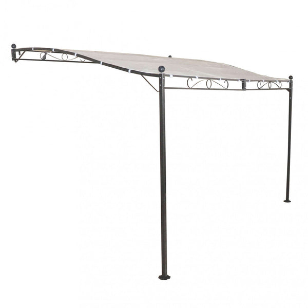 Angebauter Pergola-Pavillon 3,5 x 2,5 m in anthrazitfarbenem Stahl sconto