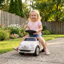 Macchina Cavalcabile per Bambini 12-36 Mesi Licenza Fiat 61x28x38,3 cm con Musica e Clacson in PP Bianco      