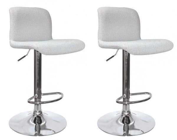 online Set 2 Sgabelli Bar 41x46x86/107 cm in Poliestere Rafael Cromo-Grigio Chiaro