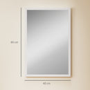 Specchio da Parete Rettangolare 40x60 cm con Ganci in Vetro e MDF Bianco      