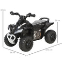 Mini Quad per Bambini 18-36 Mesi a Spinta Manuale con Musiche Integrate e Ampia Impugnatura in PP e Metallo Nero      