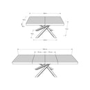 Tavolo Allungabile 180-284x90x77 cm Volantis Premium Tortora Telaio Antracite 