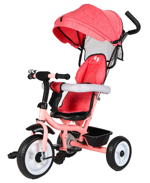 prezzo Triciclo Passeggino per Bambini 69x49x98 cm con Parasole e Campanellino Trico Funny Rosa