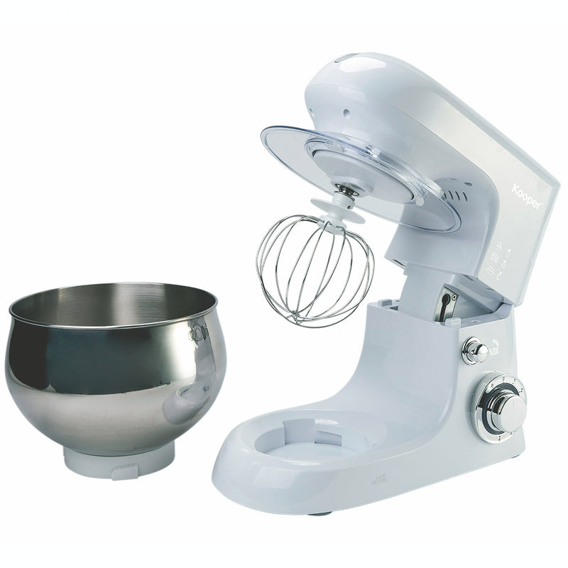 Impastatrice Planetaria 5 Litri 6 Velocità 1300W Ciotola in Acciaio Kooper Atena Bianca