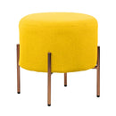Pouf Poggiapiedi Ø40 cm in Tessuto Kate Giallo