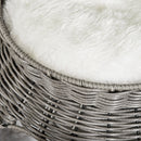 Cuccia per Gatti Ø50x43,5 cm in Rattan Grigio Scuro