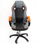 Sedia Poltrona Presidenziale da Gaming Ufficio in Similpelle Bozzini Sport Racing Arancione