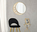 Specchio Luna Astratta Ø72x1 cm in Ferro e MDF Oro