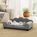Cuccia Divano per Cani con Braccioli 66x42x28,5 cm in Tessuto French Terry Grigio  