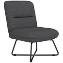 Poltrona Imbottita 61x68x83,5 cm in Tessuto Grigio Scuro