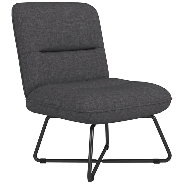 Poltrona Imbottita 61x68x83,5 cm in Tessuto Grigio Scuro sconto