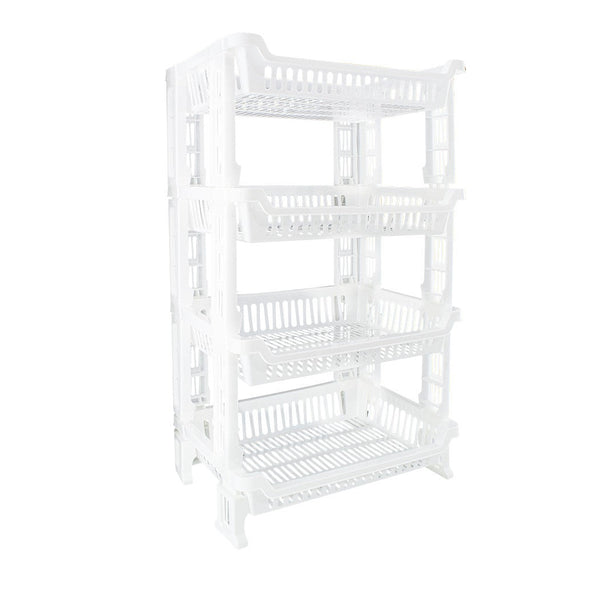 acquista Obstschalenwagen 4 Ablagen 42x35x75cm Platzsparender Präsentationskorb