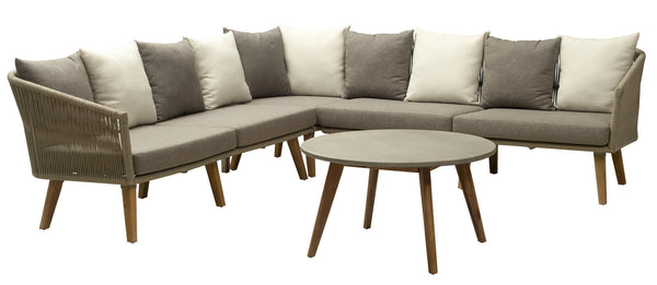 Garten-Lounge-Set aus Aluminium-Ecksofa und Couchtisch Vorghini Genova acquista