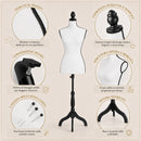 Manichino Sartoriale Femminile con 50 Spilli Modello Sartoria Donna in Schiuma PE Bianco e Nero     
