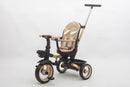 Passeggino Triciclo per Bambini 1-3 Anni Trico Luxury Gold 7 Modalità di Guida Beige
