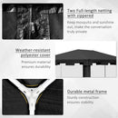 Gazebo  Pieghevole con Zanzariera e 2 Ingressi 4x3m in Metallo e PE Grigio Scuro