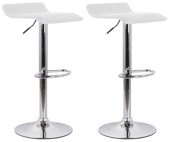 Set 2 Hocker 38x40x54/74 cm aus Kunstleder mit weiß verchromter Basis prezzo