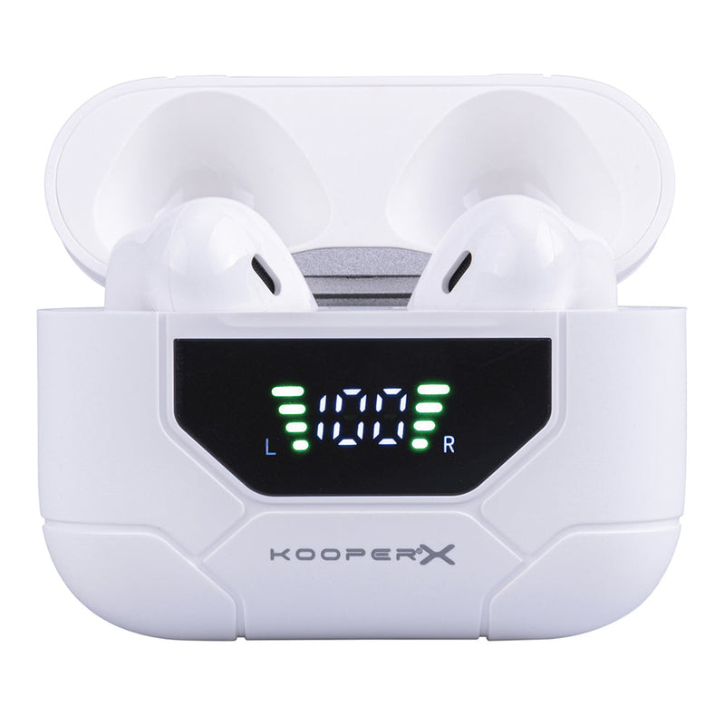 Cuffie Auricolari Wireless con Custodia per Ricarica Kooper  Bianco