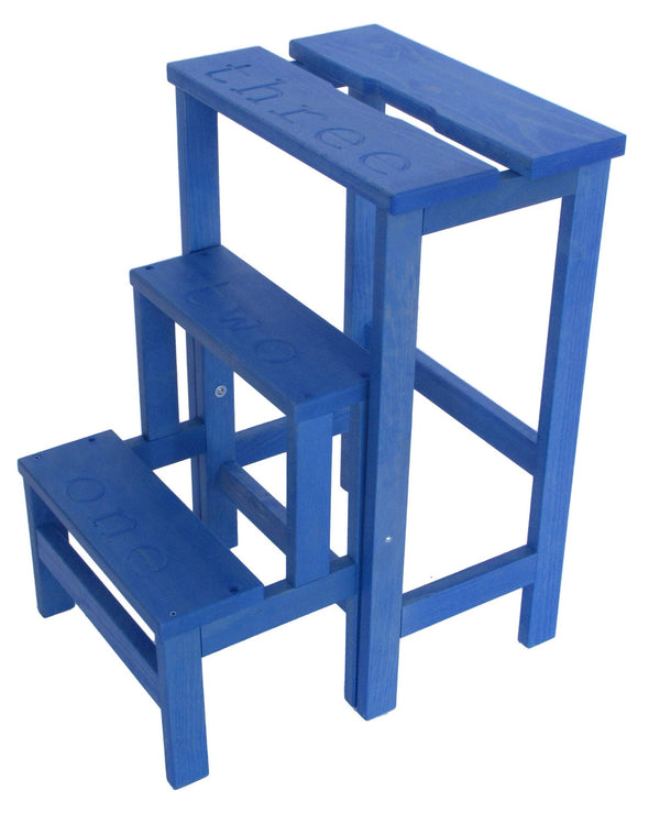 Leiterhocker 60x40x46 cm in hellblauem Holz acquista
