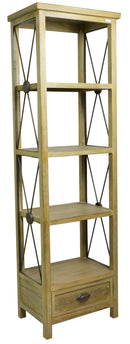 Mobile Libreria 4 Ripiani 1 Cassetto Malaga Noce Chiaro