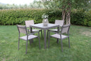Tavolo Cuba 80x80x74 h cm in Alluminio Taupe