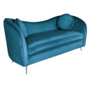 Divano 2 Posti 130x78x65 cm in Velluto Ottanio