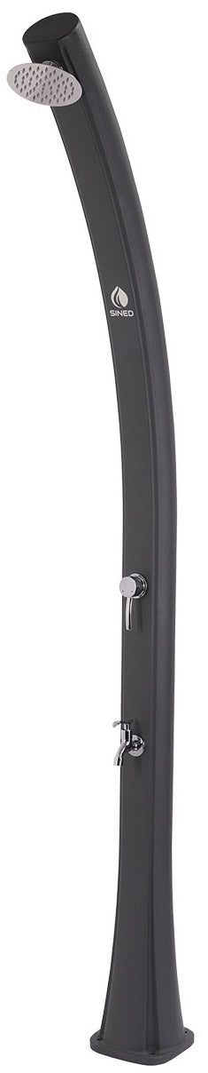 Garten-Solardusche, 22 l, sinusförmige Sohle, grauer Mischer und Fußwascher prezzo