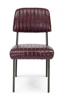 Set 2 Sedie Imbottite 60x59x81 cm Nelly in Ecopelle Bordeaux Vintage
