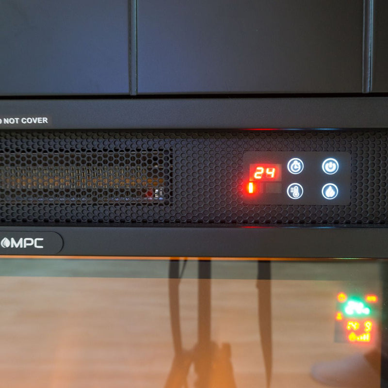 Camino Elettrico da Pavimento 114x102,3x28,2 cm Effetto Fiamma 1500W Sined Caldera Turchese