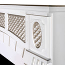 Camino Elettrico da Pavimento 112x115x30 cm Effetto Fiamma 2000W Amsterdam & Galileo Silver Noce